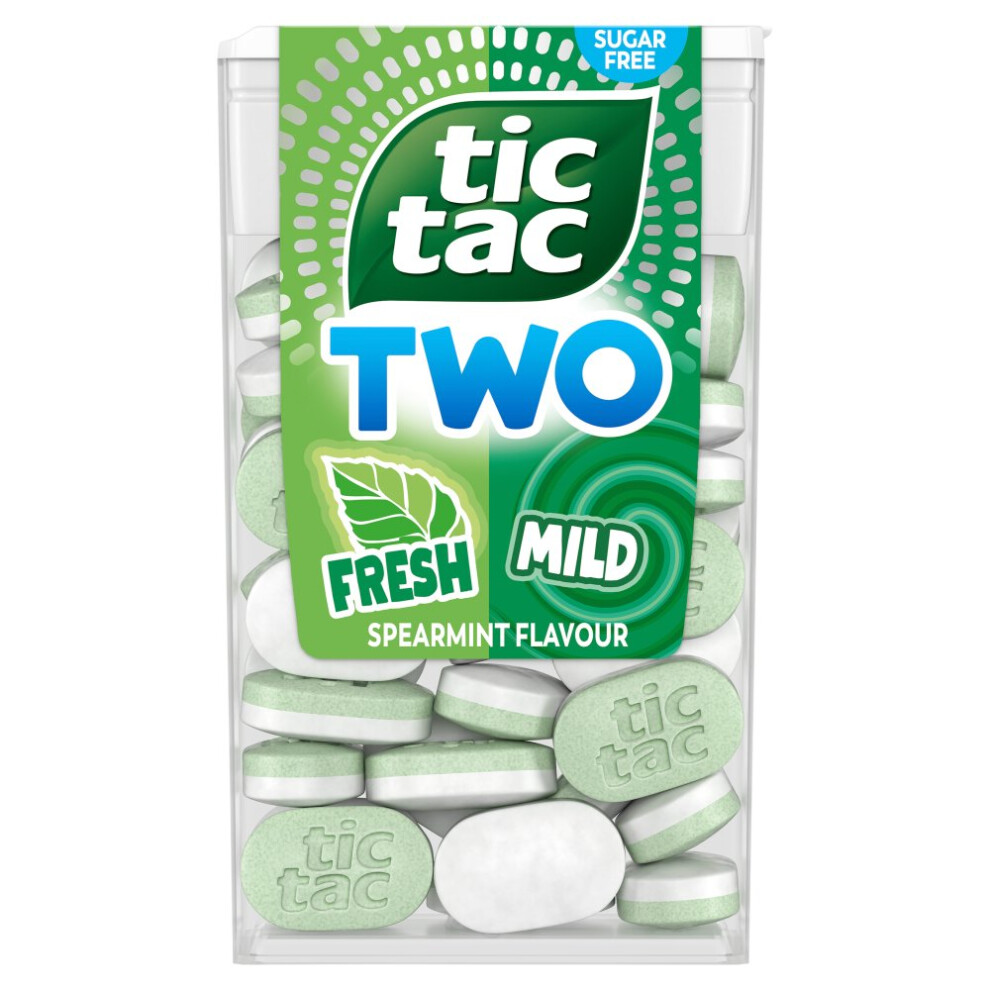 Kidzbuzz Tic Tac Two Spearmint Flavour, 38.5G (Pack Of 8)