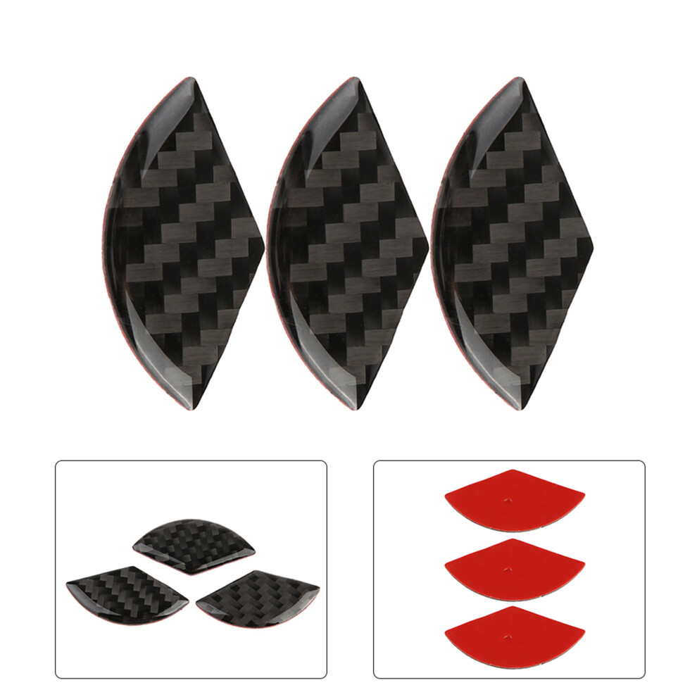 3Pcs Steering Wheel Car Decor Logo Sticker Carbon Fiber For Mercedes C Class W204 2005-2012 8701311681453