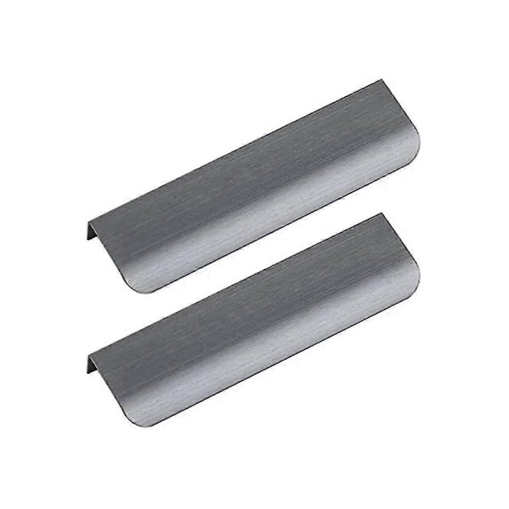 (As Show, One Size) Aluminum Invisible Drawer Pulls, Cabinet Pulls Gray 2-Pack (Pitch 160Mm) 8191722659743