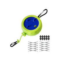 (As show, One size) The New 10 Meters Long And Thick Polyester Outdoor Box Clothesline Portable Storage Retractable Clo
