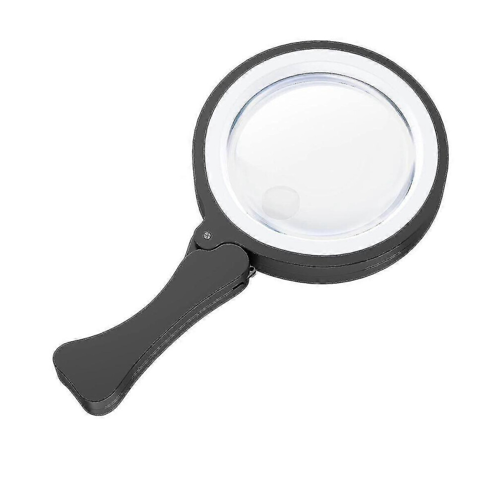 Furtalk Light/Black (As Show, One Size) Magnifying Glass With 17 Led 3X 6X Reading Magnifier, Portable Foldable Magnification(Black)