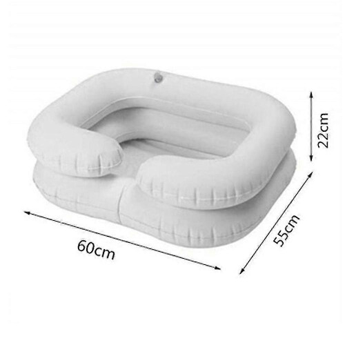 (As show, One size) 1 Pcs Inflatable Shampoo Basin For Bedside(white) 2