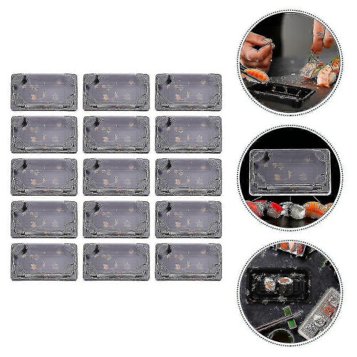 (As show, One size) 25pcs Disposable Sushi Containers Disposable Sushi Box Plastic Packing Boxes 1