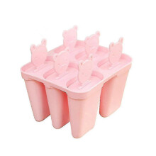 (As show, One size) 5Pcs Ice Lolly Molds Maker Form Diy Cute 6 Bear Mold Popsicle Molds Yogurt Ice Box Fridge Frozen Ice