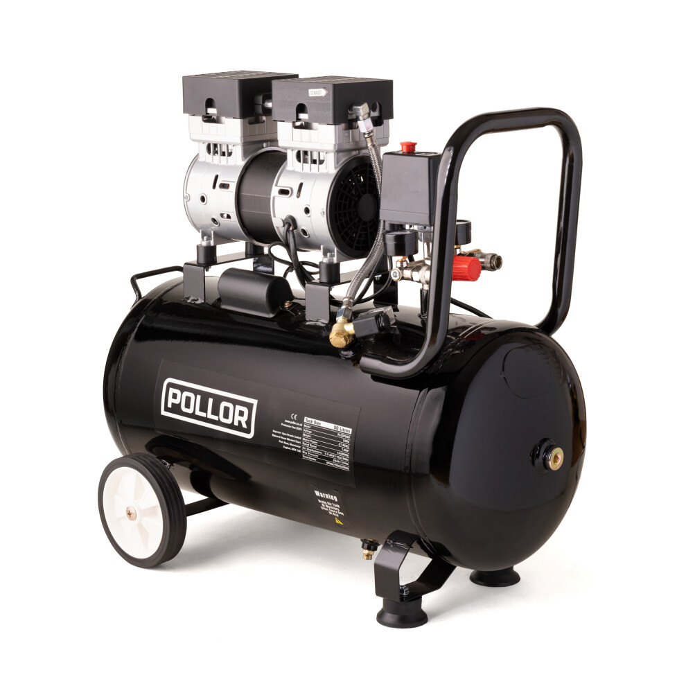 (50L) POLLOR Air Compressor Low Noise Oil Free 5.2CFM