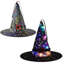 (Luminous Violet, One size) Glowing Witch Hat for Kids Play in the Night Halloween Presents