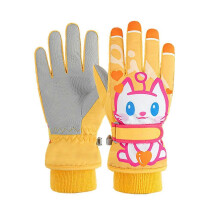 (As show, One size) Mittens Gloves Outdoor For Kids Warm Waterproof Windproof Thick Ski Gloves