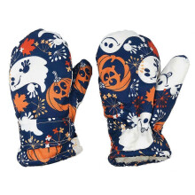 (L-2, One size) Cute Printed Warm Mittens Outdoor Skiing Waterproof Mittens Full Finger Gloves