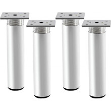 4Pcs Adjustable Furniture Legs, Metal Table Legs 120 mm Matt Sliver