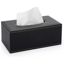 Rectangular Leather Tissue Box Cover - Stylish Tissue Box Holder with Magnetic Bottom, Decorative PU Tissue Box