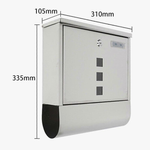 Newspaper Holder Box Letterbox Outside House Rainproof Wall Mounted Mailbox 2