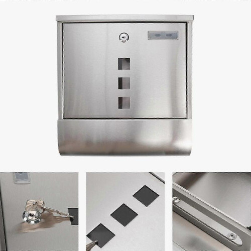 Newspaper Holder Box Letterbox Outside House Rainproof Wall Mounted Mailbox 1