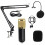 1 Set Microphone Set Plug Play Easy To Install Multifunctional Foldable Professional Black Condenser Microphone Kit for Live Streaming 1