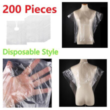200pcs Disposable Hairdressing Cape Hair Cutting Cloak Water Repellent Hairdressing Cloak Clear Hairdressing Gown for Hairdresser