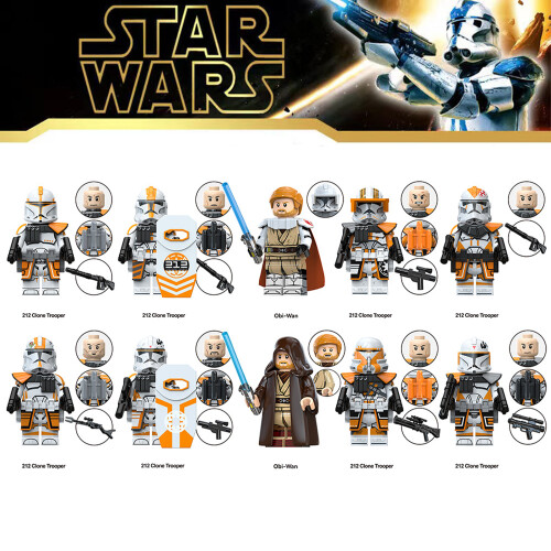 (10PCS - C) Fits Lego 30PCS Star Wars Clone Trooper Obi-Wan Anakin Skywalker minifigures Children's Blocks