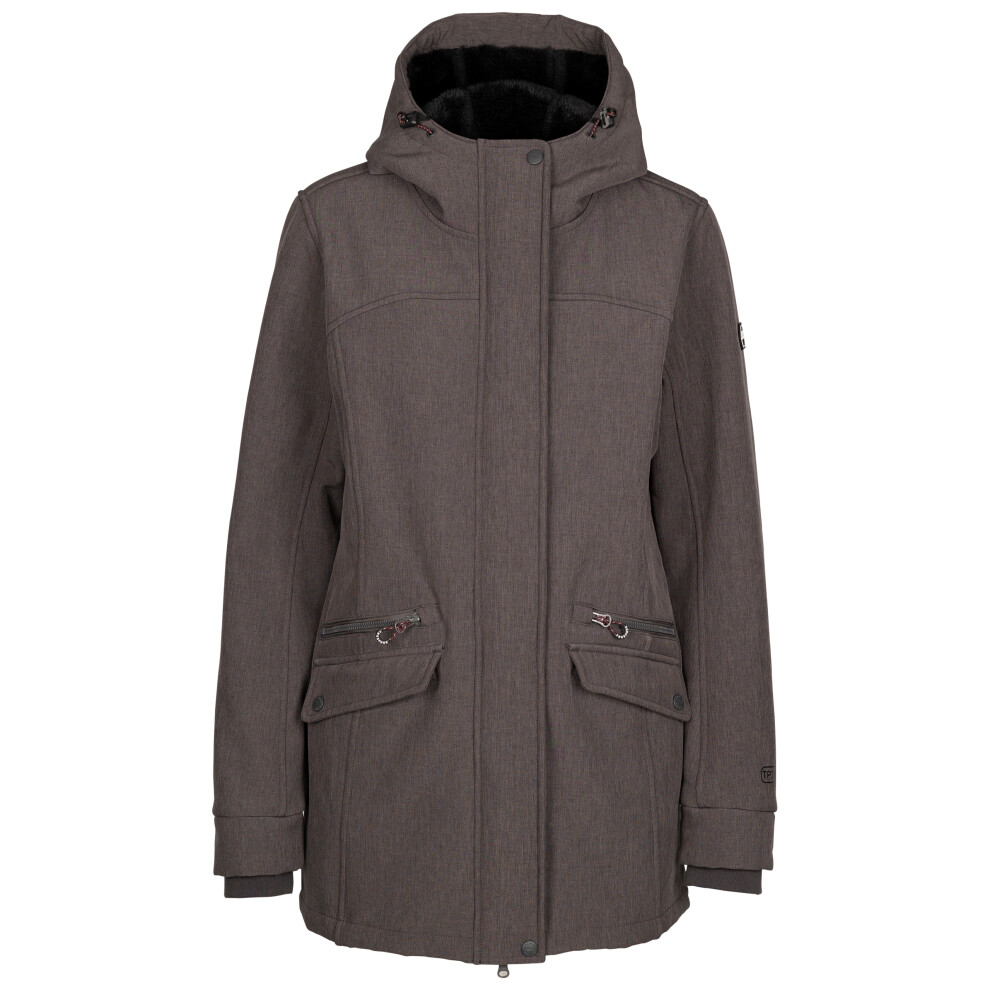 (14, Dark Grey Marl) Trespass Womens Softshell Jacket Long Length Anza