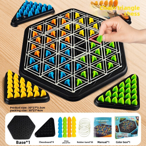 (Style A) Kids Brain Teaser Puzzle Chain Triangle Structure Parent Child Learning Bonding