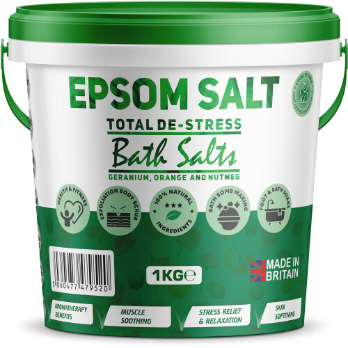 (1kg) Epsom Salt Total De-Stress Magnesium Sulfate