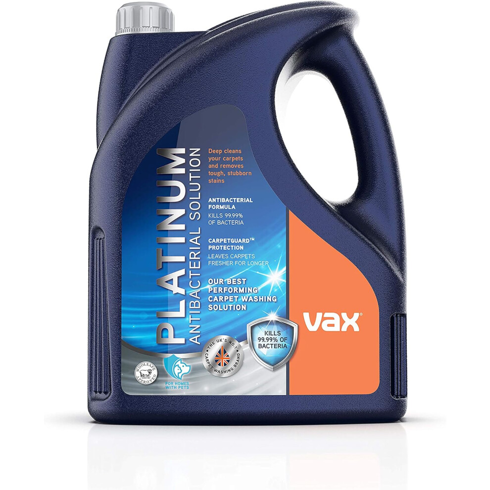 Vax Carpet Cleaner Solution 4L Antibacterial Stain Remover Blue