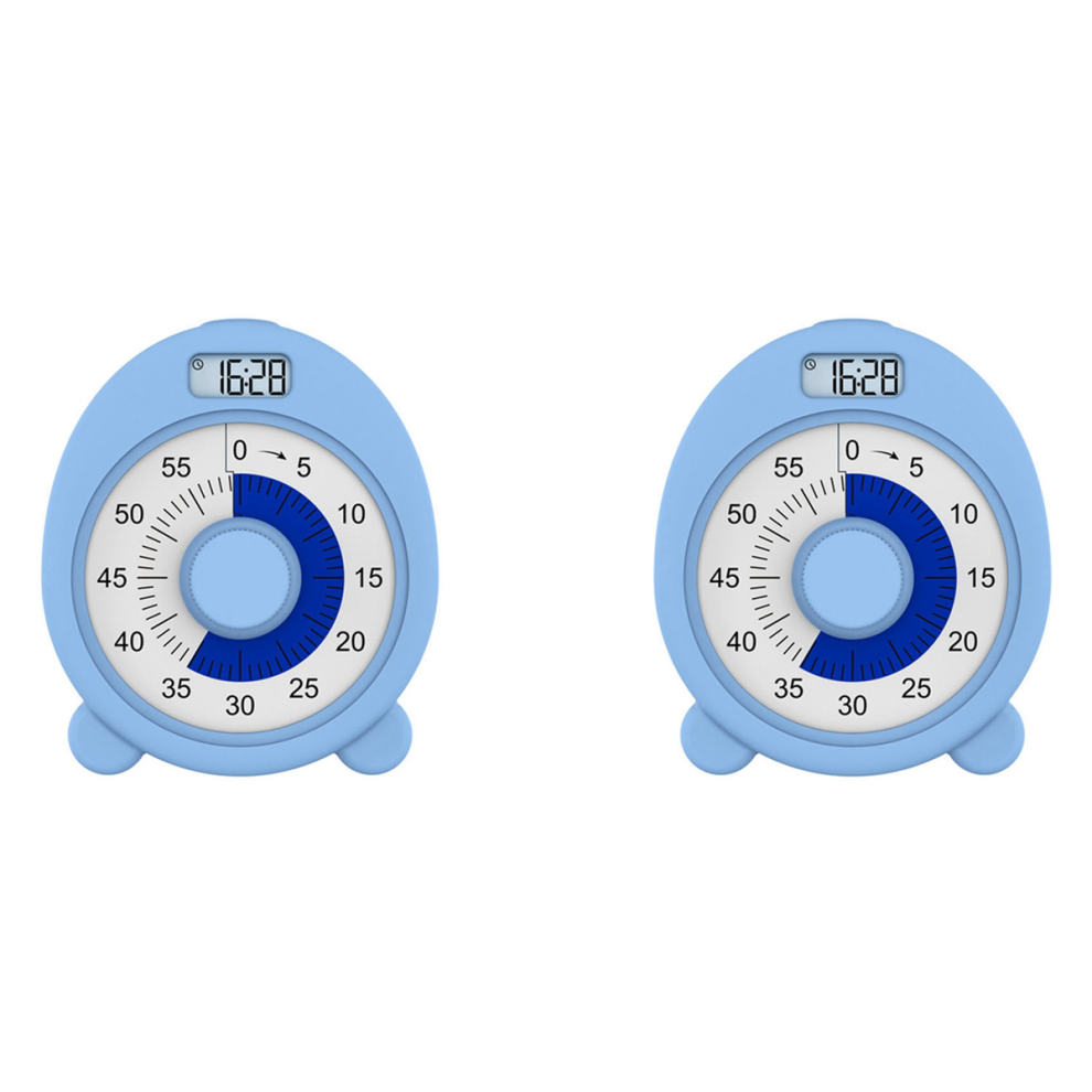 Visual Timer with Clock and Night Light,60 Minute Countdown Timer