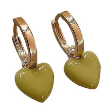 (As show, One size) Heart /Square Dangle Earrings Chunky Hoop Earrings Fashion Jewelry for Women