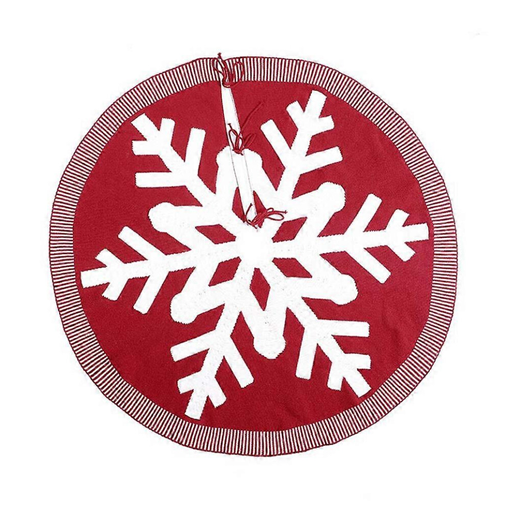 (As show, One size) 122cm Snowflake Christmas Tree Skirt Ornaments Floor Mat Cover Xmas Party Decor-image-OPC-PHP8ZJV-NEW