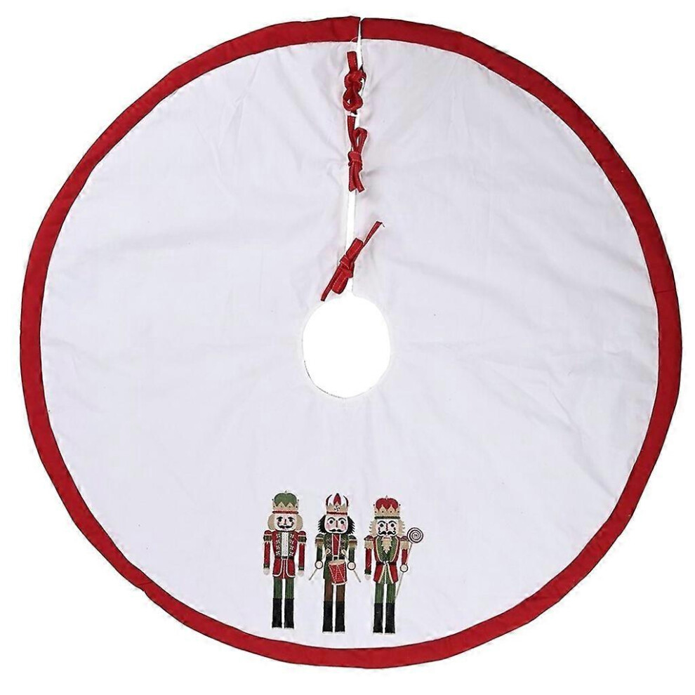 (As show, One size) 48 Inch Christmas Tree Skirt Burlap Walnut Soldier Ornament Floor Mat Cover Xmas New Year Party Decoration-image-OPC-PHP8ZTD-NEW