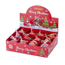 (As show, One size) 12 Pieces Pencil Erasers Toppers Fun Snowman Erasers Snowflake Erasers