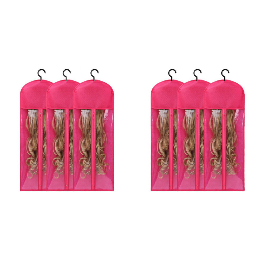 Markenlos Unisex Red 3Pcs Extra Long Wig Hanger & Storage Bags, Designed For Wigs Rose