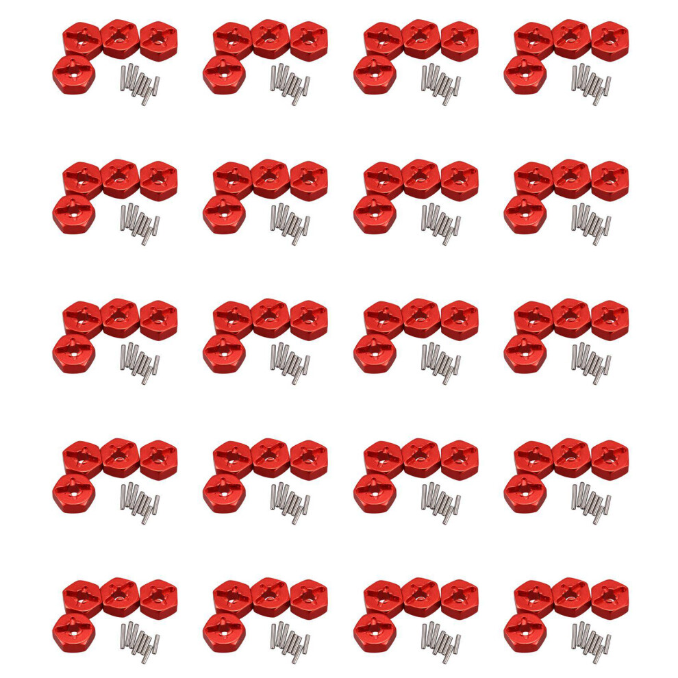 Aluminum Alloy 12Mm Combiner Wheel Hub Hex Adapter Upgrades, Red 4853158812201