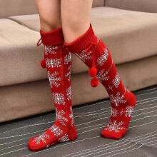 (As show, One size) Christmas calf socks knitting pile socks cotton comfortable personality trend socks for children in autumn and winterred