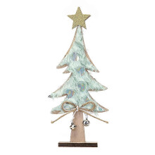 (As show, One size) Christmas Decorations DIY Christmas Wooden Decorations Christmas Tree Bar Window Decorations Christmas gifts 22*9*3cm (Green)