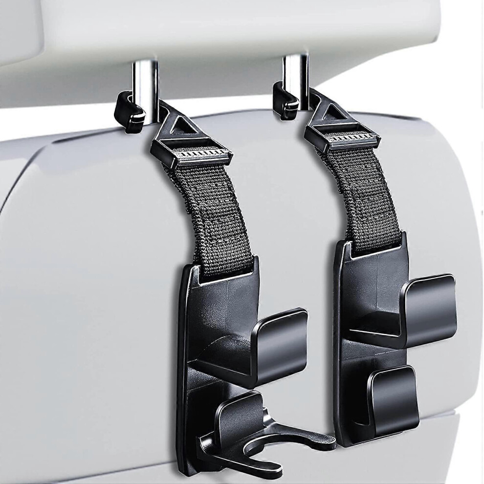 (As Show, One Size) Magic Headrest Hooks For Car 4Pack, Purse Hanger Headrest Hook Holder For Car Seat Organizer Behind Over The Seat Hook Hang Purse Black 4704245217594