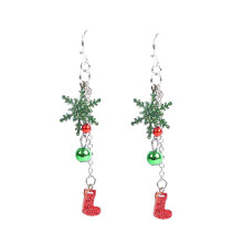 (As show, One size) Christmas Cute Ornament Earrings for Women Hollow Out Snowflake Earrings Teen Girls Hook Stocking Stuffers Hypoallergenic Party Jewelry Gifts for Daug