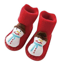 (As show, One size) Non-Slip Baby Girl Winter Christmas Socks C 12cm for 6-12 Months Baby Boy Newborn High Sock First Steps Shoes Boots Slipper Floor Socks
