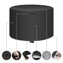 (As show, One size) Anti-UV Cover Dining Chair Table Dust Cover 180*90cm (Black) Garden Furniture Cover Round Garden Table Cover Waterproof Resistant Circular Outdoor Pat