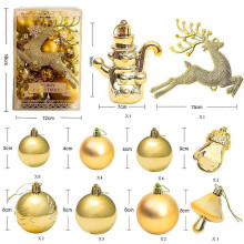 (As show, One size) 30Pcs Christmas Balls Decoration, Christmas Tree Baubles Set (Gold), Tree Decorative Balls, Christmas Tree Balls Ornament, for Christmas Tree Pendant