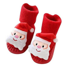 (As show, One size) Non-Slip Baby Girl Winter Christmas Socks A 12cm for 6-12 Months Baby Boy Newborn High Sock First Steps Shoes Boots Slipper Floor Socks