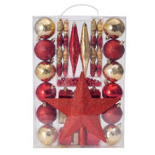 (As show, One size) 43 Pcs Red Christmas Balls - Unbreakable Plastic Christmas Bauble - Christmas Tree Decoration - Create Christmas Atmosphere - for Indoor or Outdoor Ch
