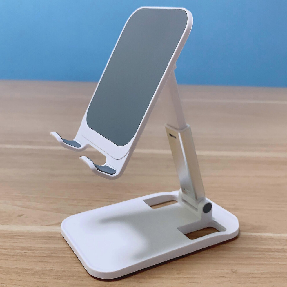 (As Show, One Size) Desktop Folding Mobile Phone Bracket Lazy Flat Panel Live Broadcast Bracket Adjustment Mobile Phone Bracketwhite 4704245204310