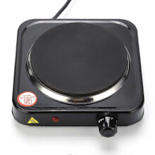 (As show, One size) 1000 W Hob, Black Ideal kitchen hob for student accommodation, in the garden or at the campsite, Electric hob with infinitely adjustable thermostat