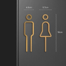 (As show, One size) Man Woman Metal Wall Sign Plate Toilet Doorplate Wash Room Label Wc Signage Board - Plaques Signs gold