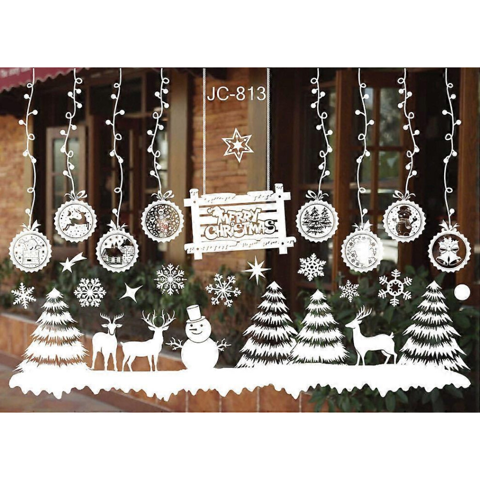 (As Show, One Size) Santa Claus Stickers,Christmas Christmas Tree Snowflake Snowman Window Stickers Christmas Stickers,,Diy Decoration Window Stickers 4704245293697