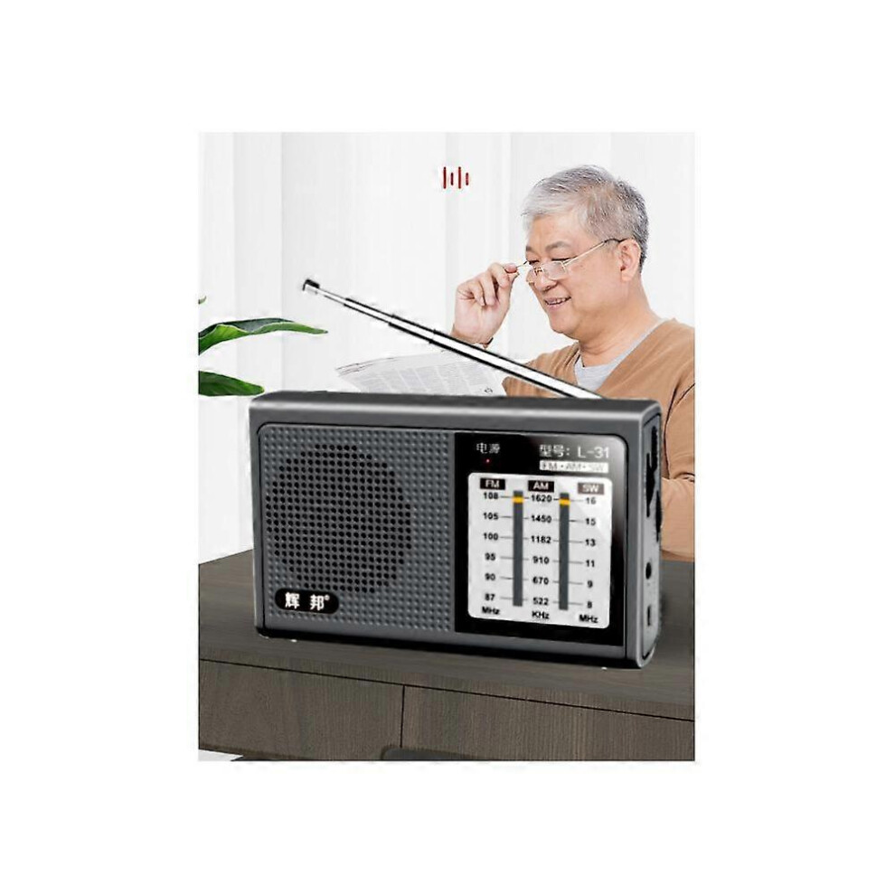 (As Show, One Size) L - 31 Radio Full Band Portable Old - Age Fm Broadcasting Semiconductor Vintage Walkman Silver 4704245288891