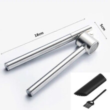 (As show, One size) Garlic press - 304 stainless steel garlic crusher and peeling machine, removable, heavy duty, rust proof garlic chopper design (brush)
