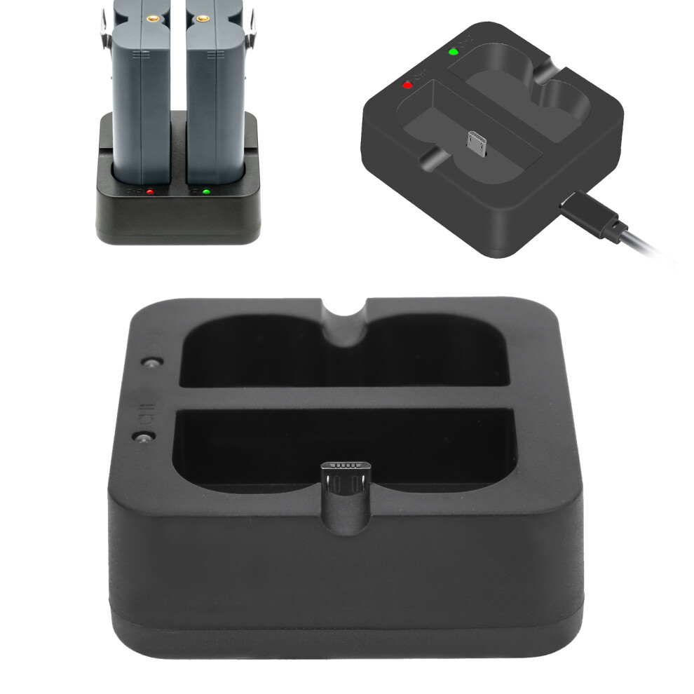 Dual Charger For Video Doorbell Plastic Charger For Doorbell Batteries With 2 Charging Port Black 4911311719290