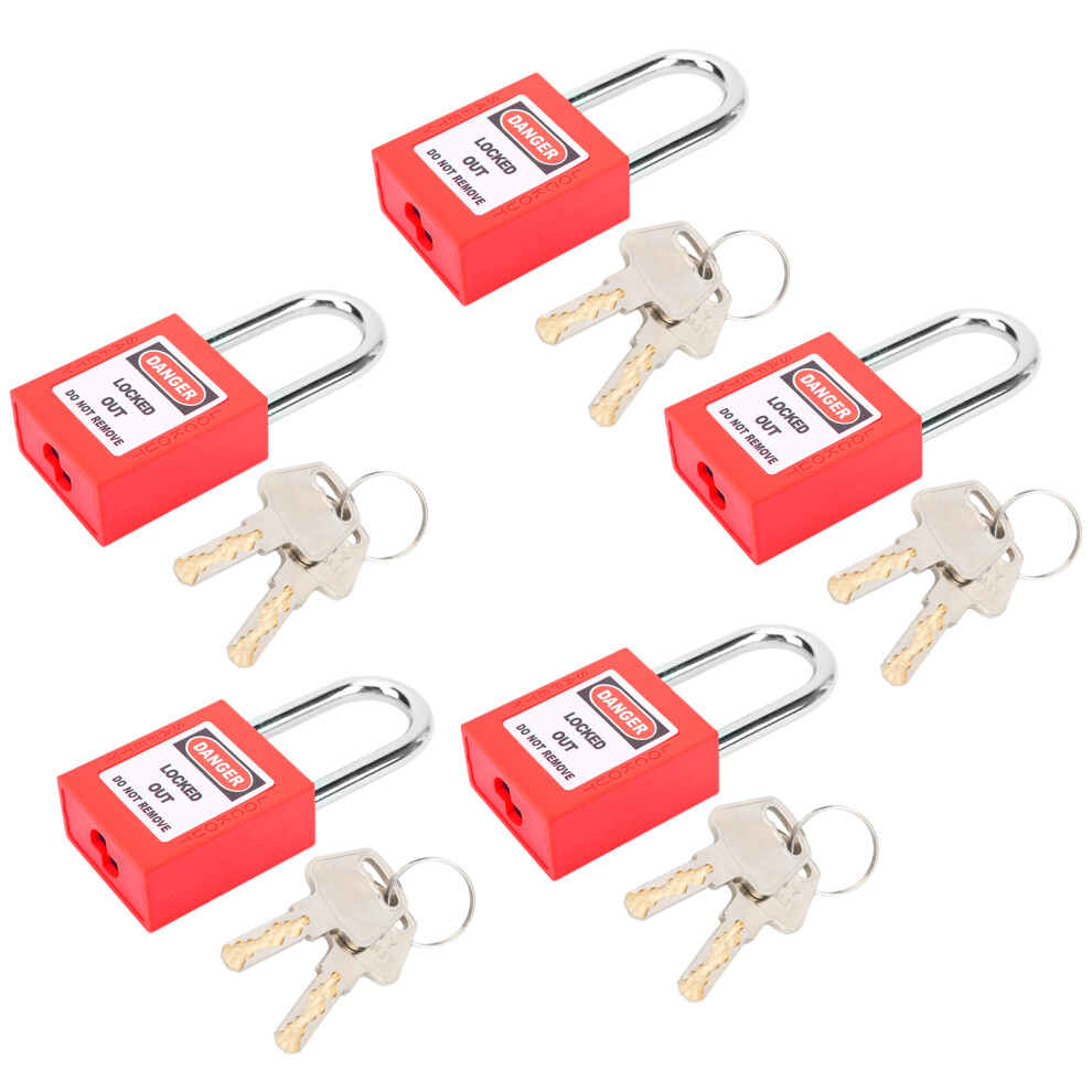 5 Sets 38Mm Lockout Lock Insulation Loto Nylon Pa Steel For Nuclear Energy Logistics Transportred 4001311719762