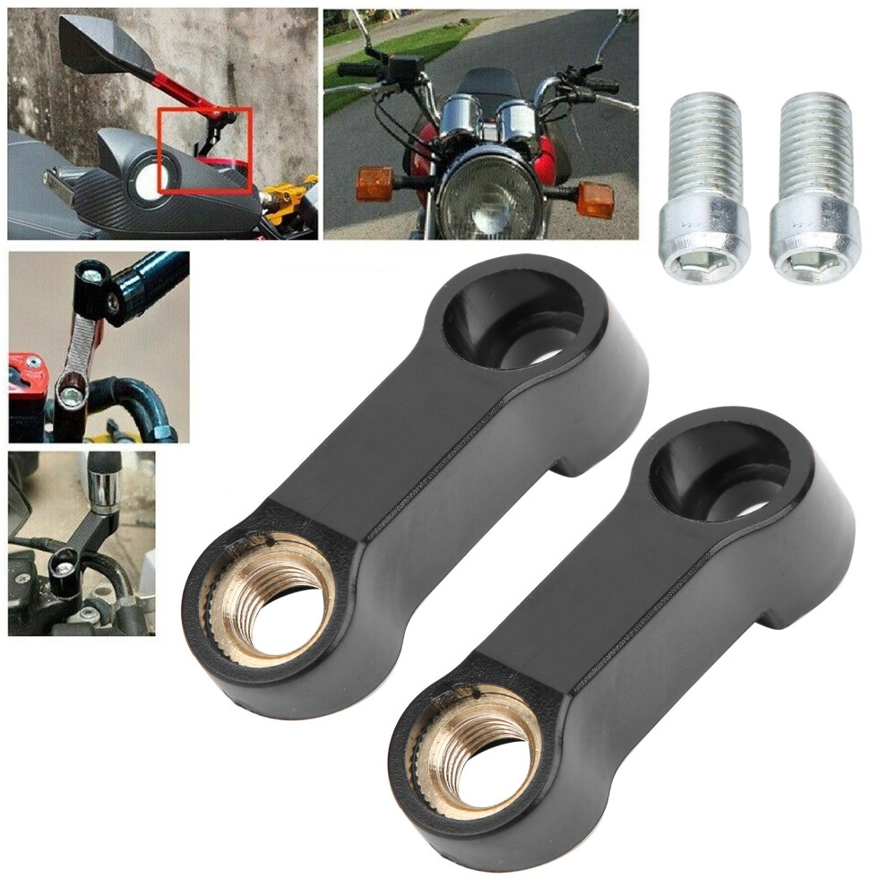 2Pcs 0.4In M10 Motorcycle Mirror Riser Spacers Extension Adapter Universal Accessory 5091311721628