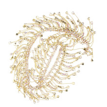 Strass-Tassel-Kettchen-Fransen-Applikation, 91,4 cm, bunt, Gold AB