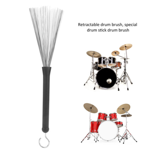 Neue Jazz-Perkussions retractable Schlagzeugborsten – Edelstahl- und Gummispitzen 2